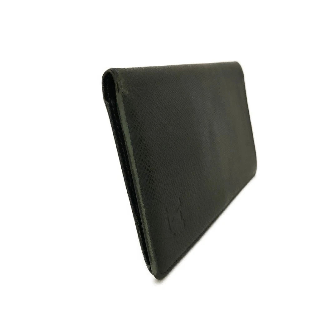 $810 Louis Vuitton Taiga Porte Valeurs Cartes Credit Leather Long Wallet VI1927