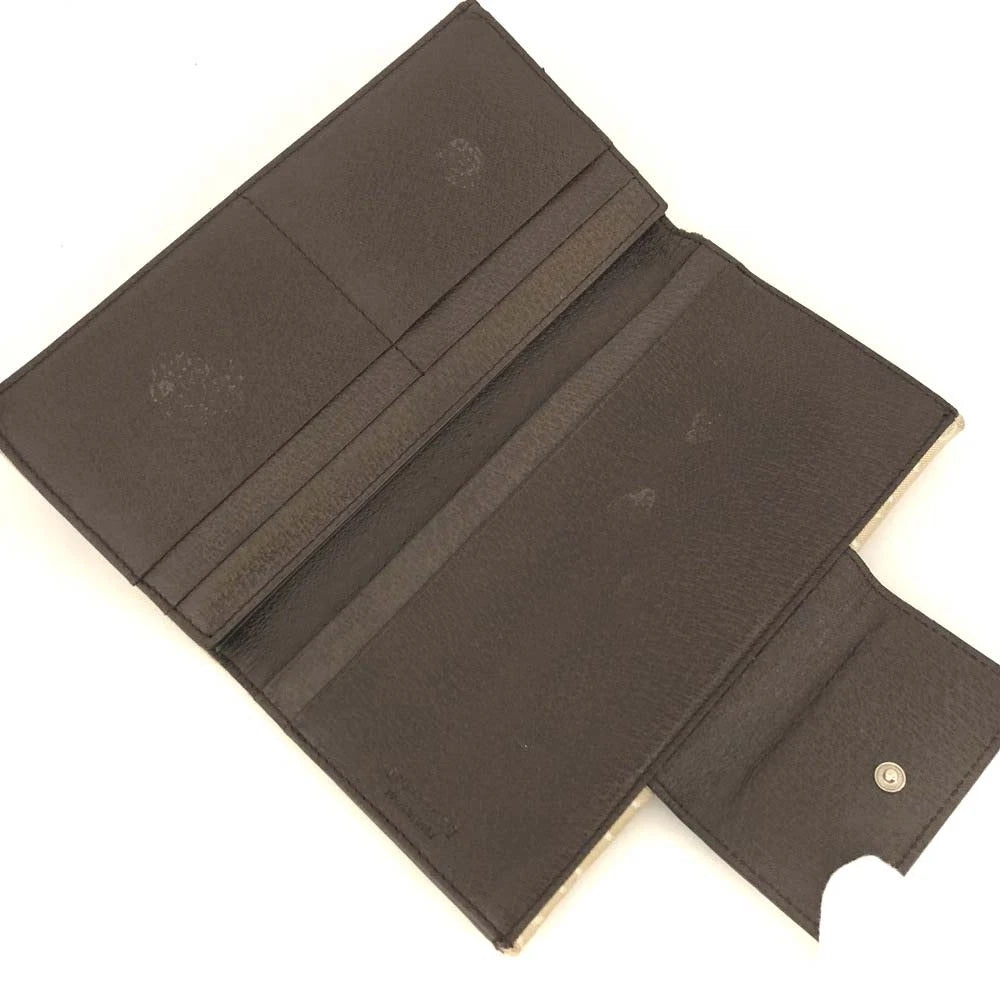 BVLGARI Classico Logo Mania Canvas Leather Bifold Long Wallet