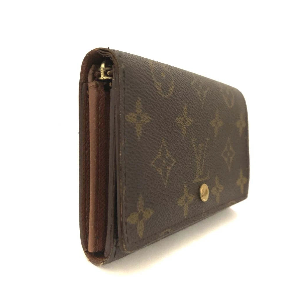 $560 Louis Vuitton Monogram Porte Monnaie Billets Tresor Bifold Wallet CA0959