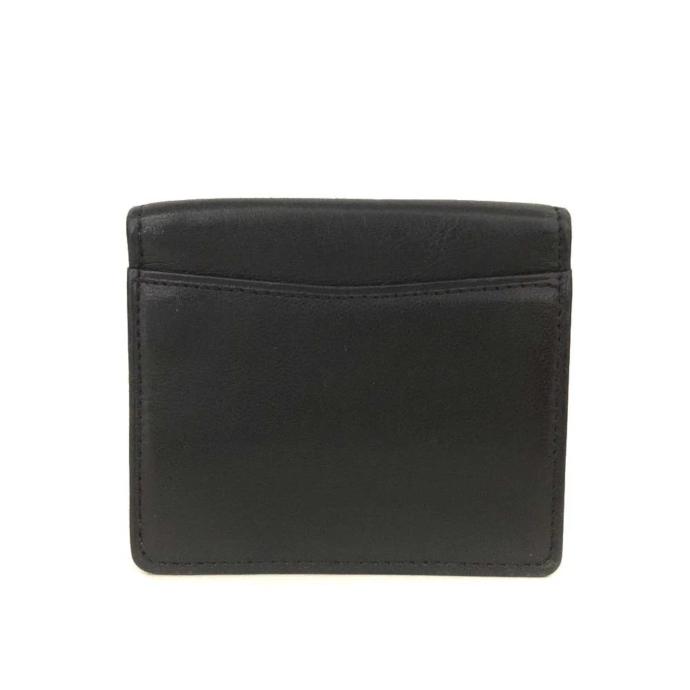 $355 BURBERRY Logo Leather Coin Purse Wallet Black