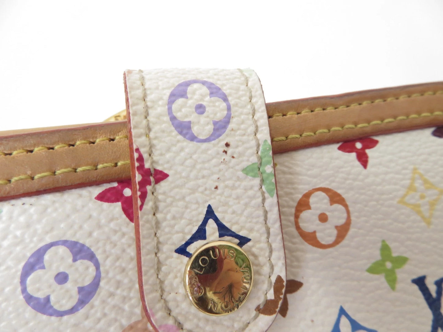 $750 LOUIS VUITTON Monogram Multicolor French Kisslock Wallet TH0055 2005
