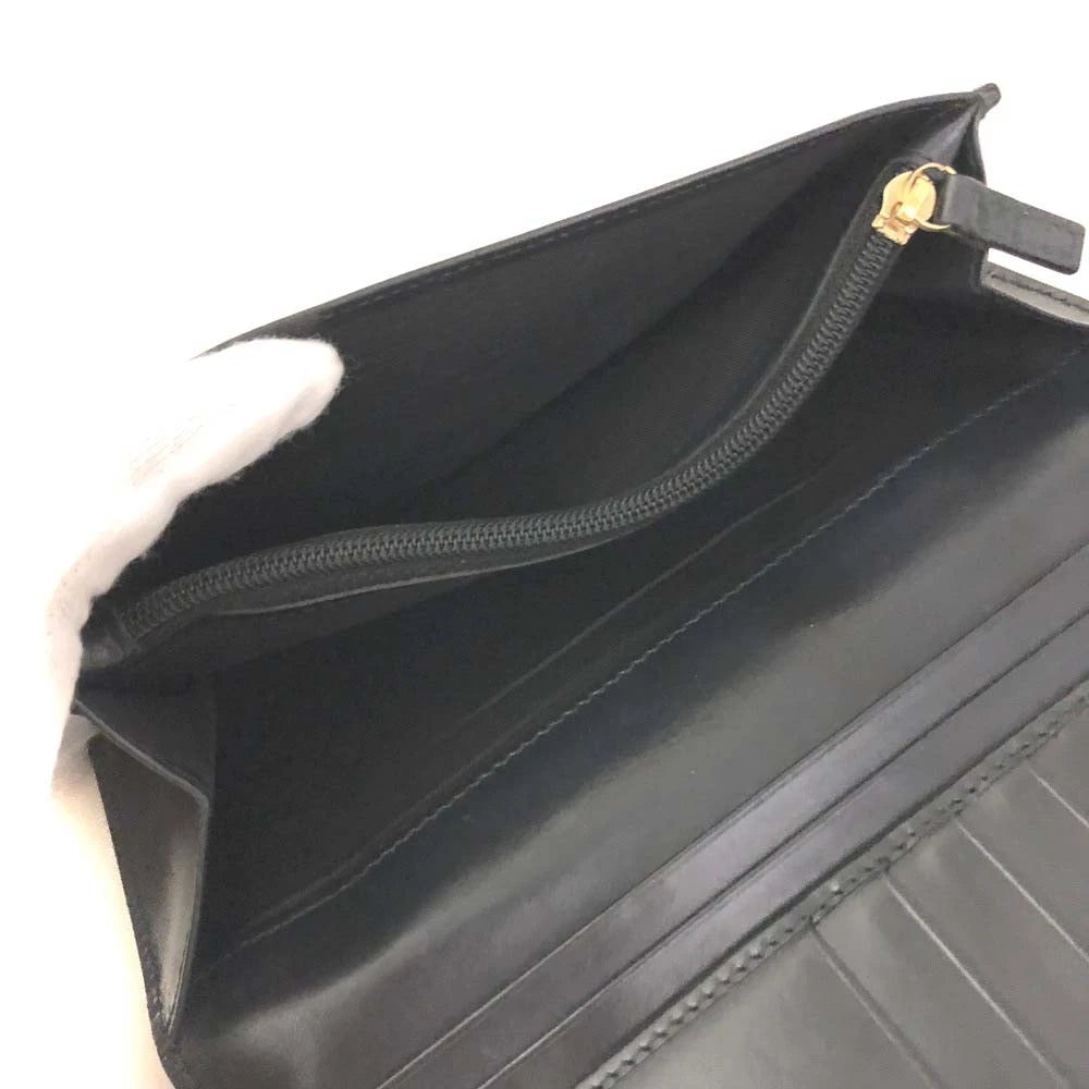 Salvatore Ferragamo Vara Leather Long Bifold Wallet Black