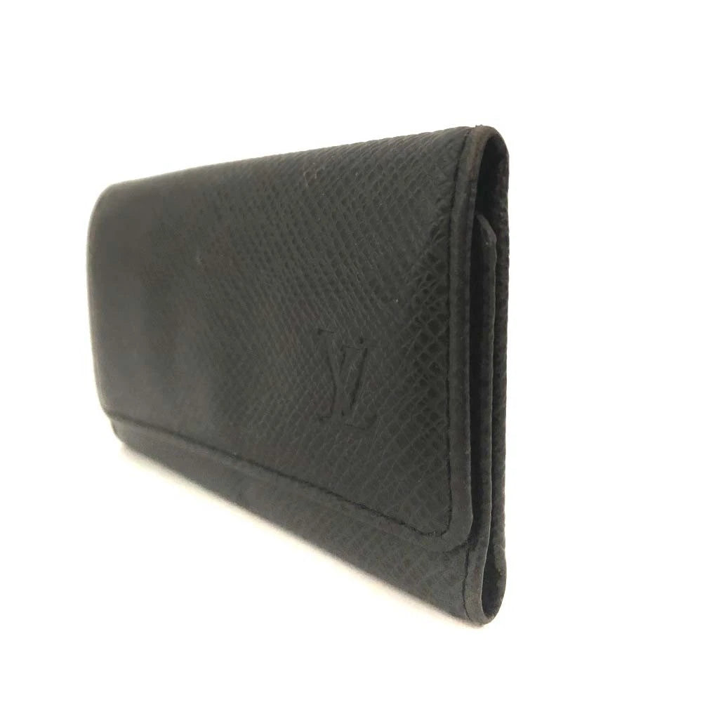 $345 Louis Vuitton Taiga Leather Multicles 4 Ring Key Case Ardoise CA1025