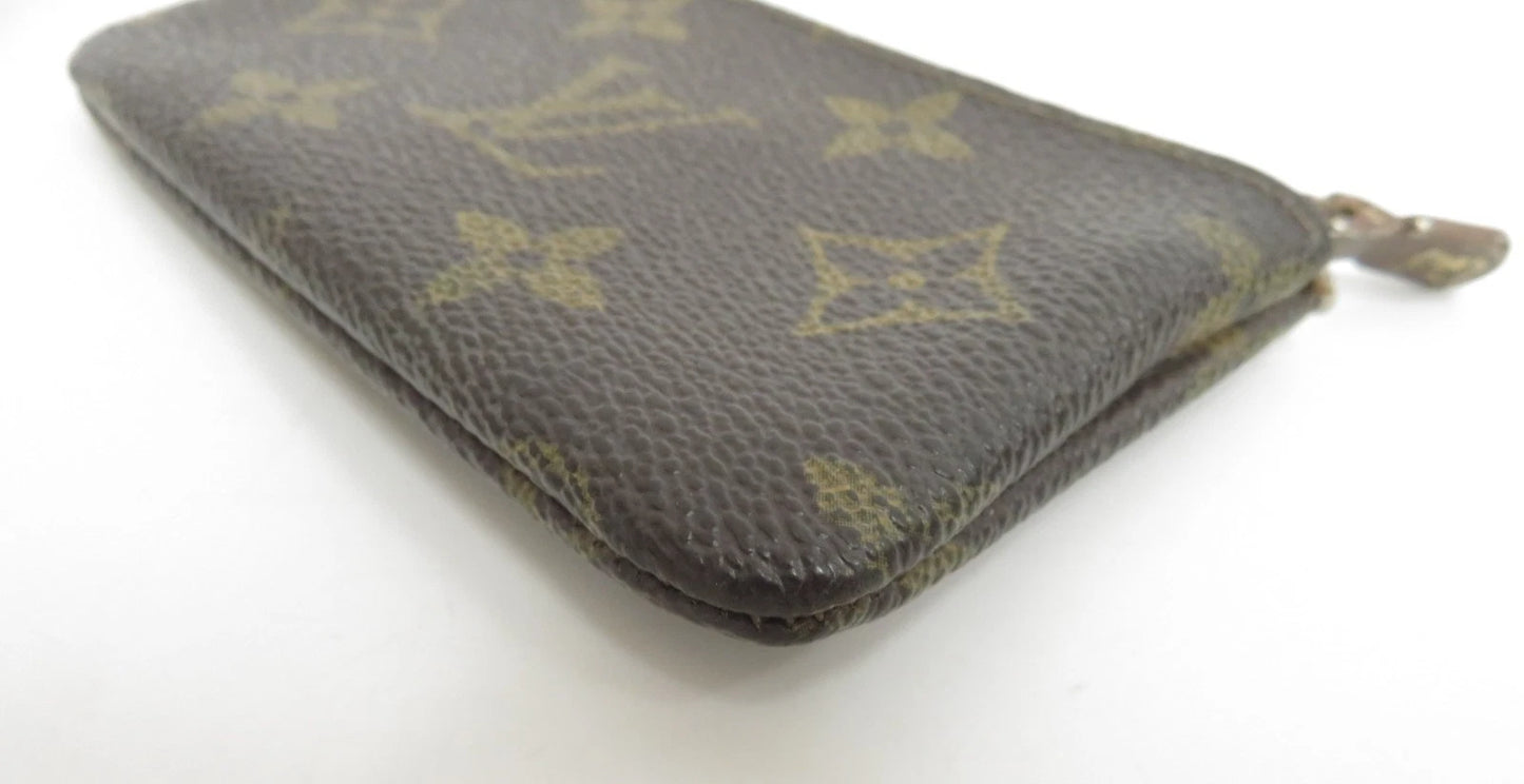 $345 LOUIS VUITTON Monogram Coin Purse Key Pochette Cles 8904ET