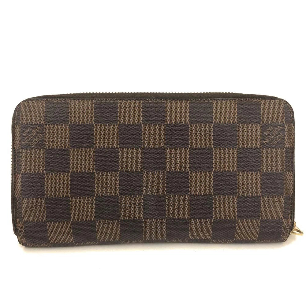 $915 Louis Vuitton Damier Zippy Zip Around Long Wallet Purse Brown CA5101