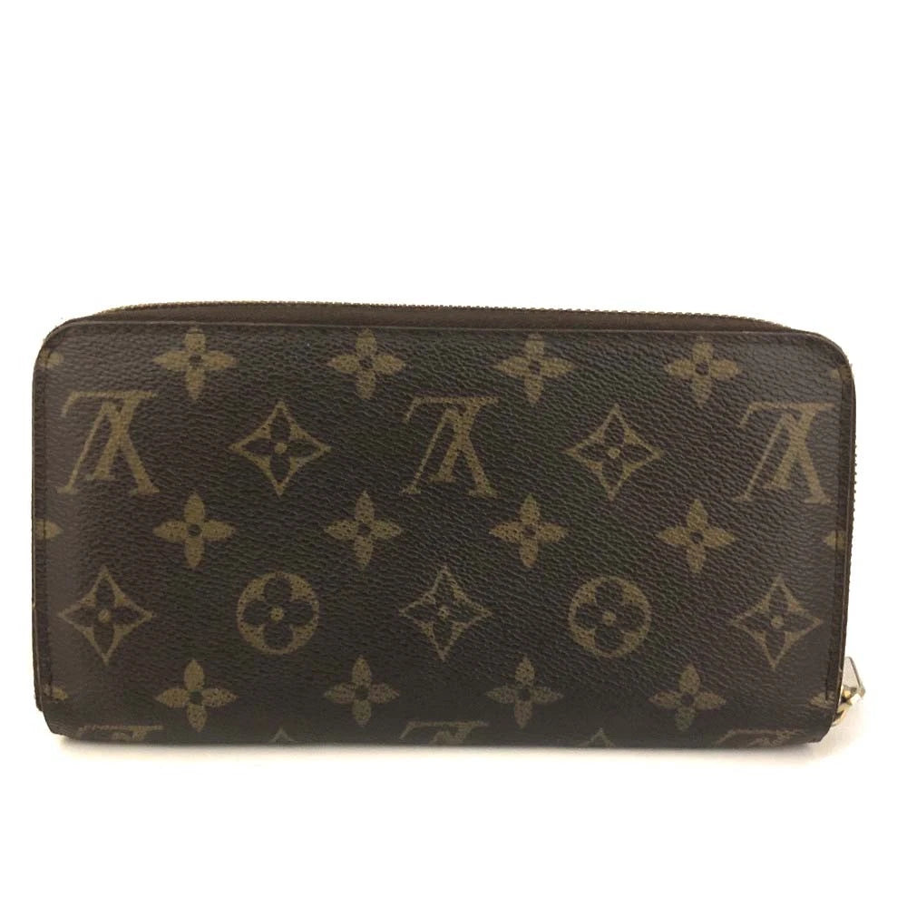 Louis Vuitton Monogram Zippy Zip Around Long Wallet Purse Brown CA2019