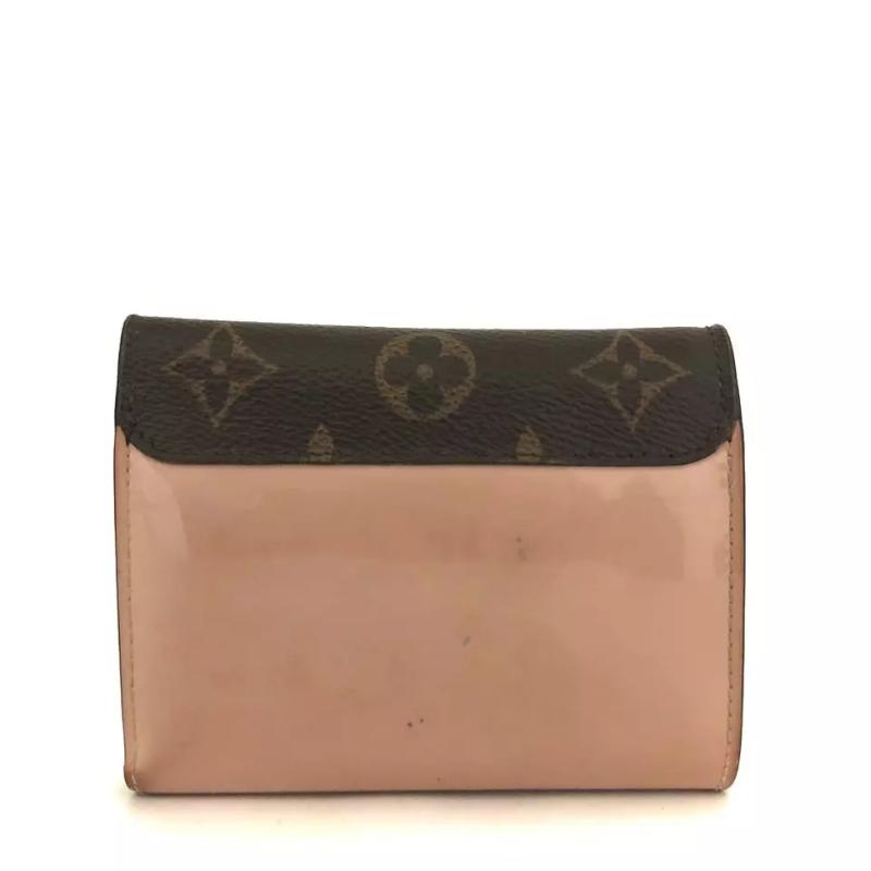 Louis Vuitton  Patent Calfskin Monogram Cherrywood Compact Wallet Rose Ballerine FH0290