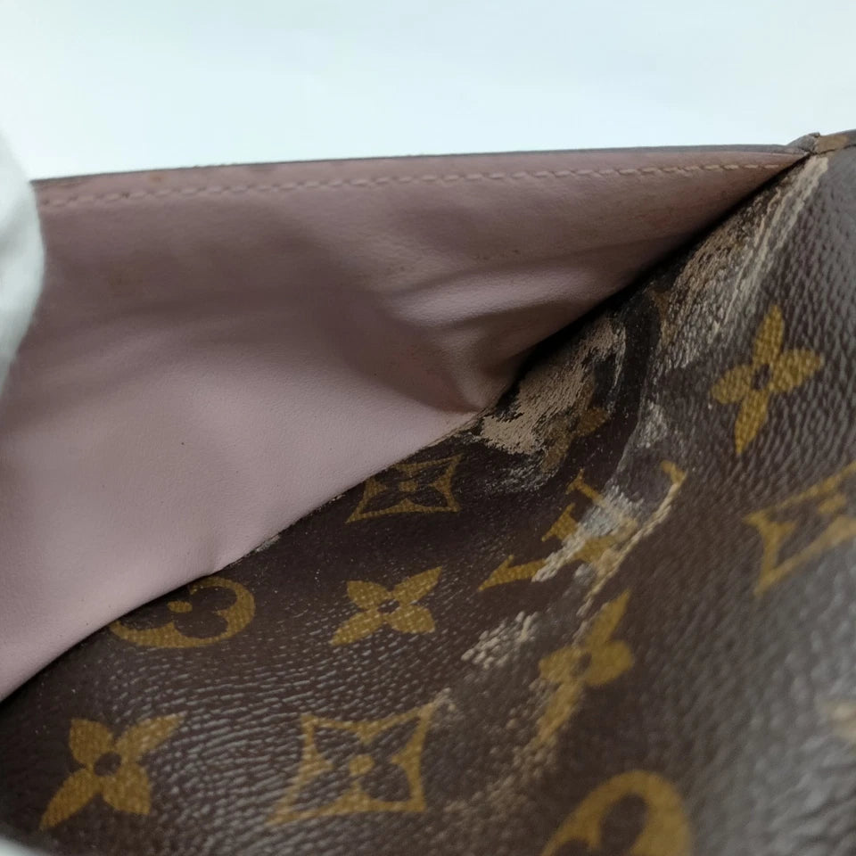 $740 2018 Louis Vuitton  Sarah Wallet NM Brown Monogram CA3128