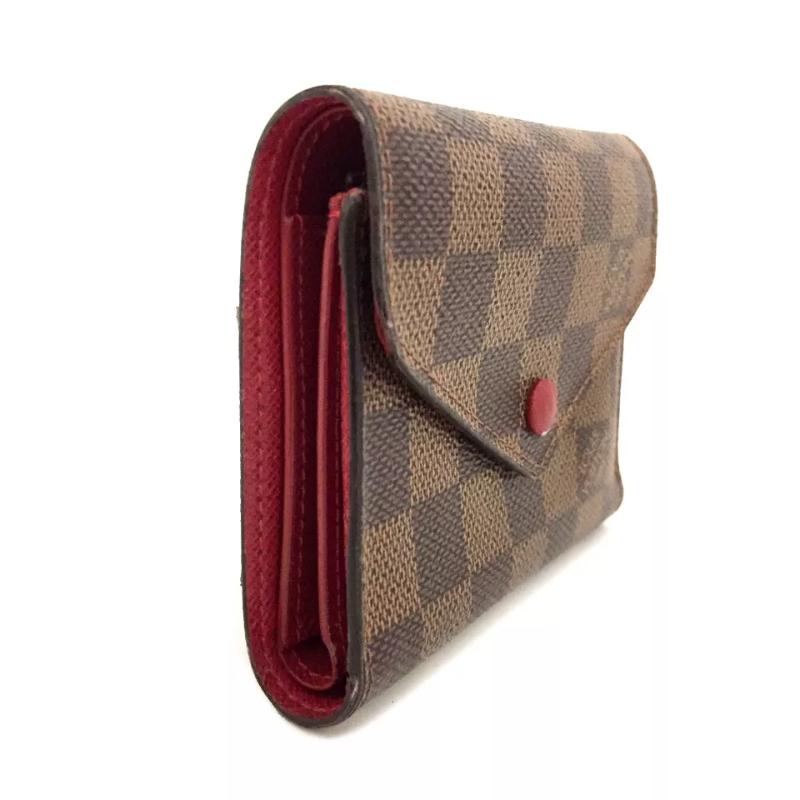 Louis Vuitton  Damier Ebene Victorine Wallet Red MI3260