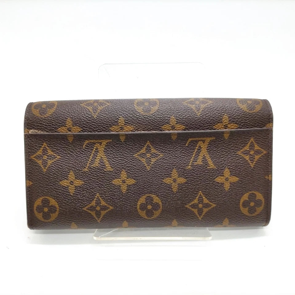 $740 2018 Louis Vuitton  Sarah Wallet NM Brown Monogram CA3128