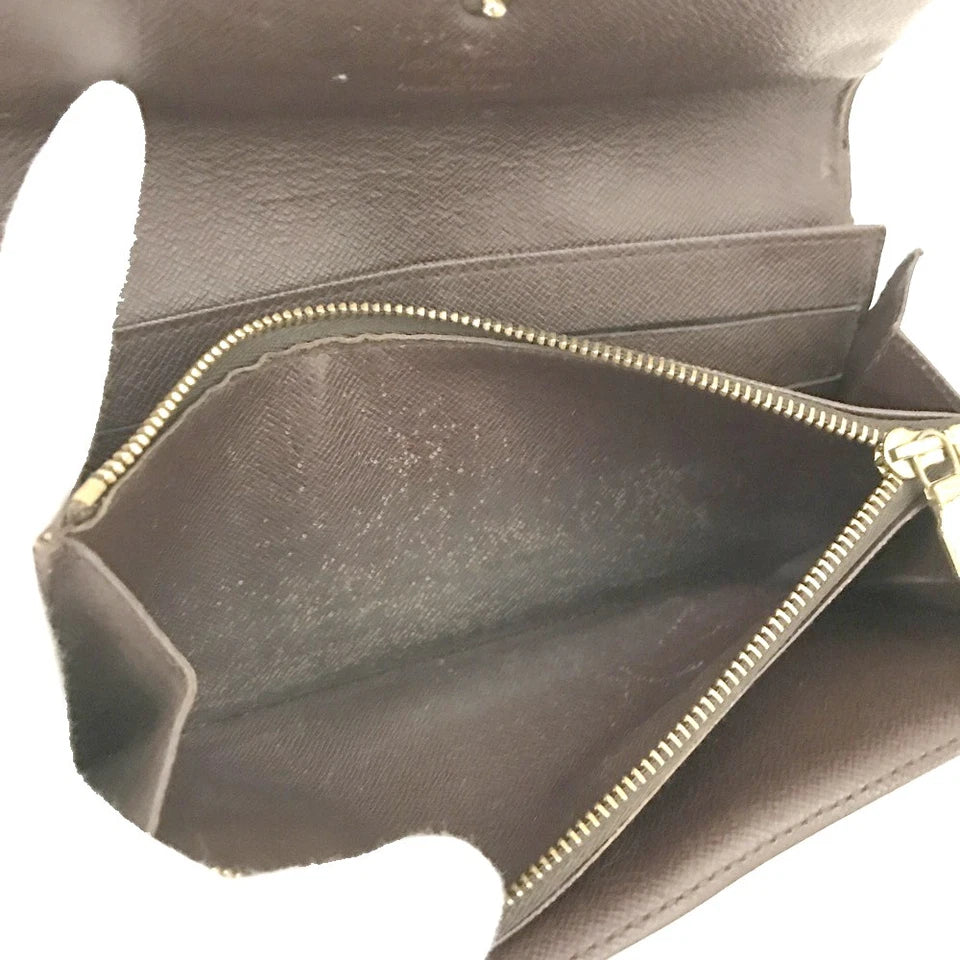 Louis Vuitton Damier Porte Feuille Sarah Long Bifold Wallet Brown CA0094