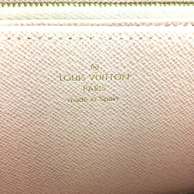 Louis Vuitton  Damier Ebene Zippy Wallet Rose Ballerine