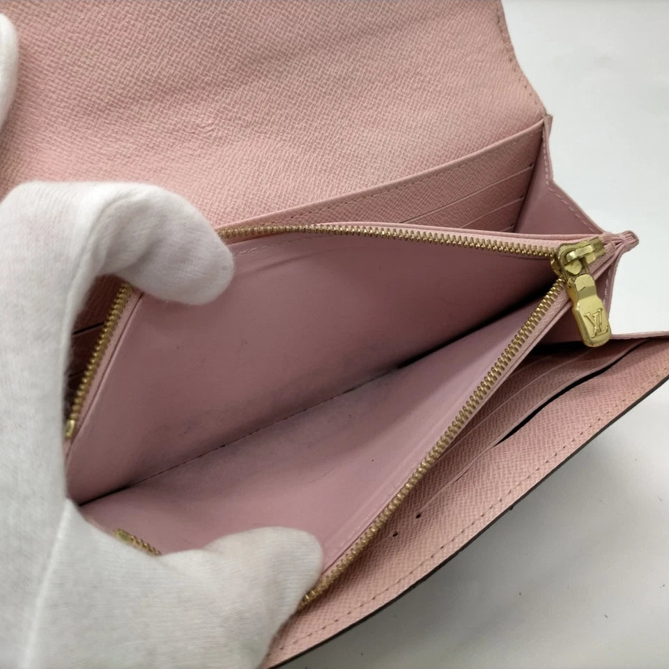 $740 2018 Louis Vuitton  Sarah Wallet NM Brown Monogram CA3128