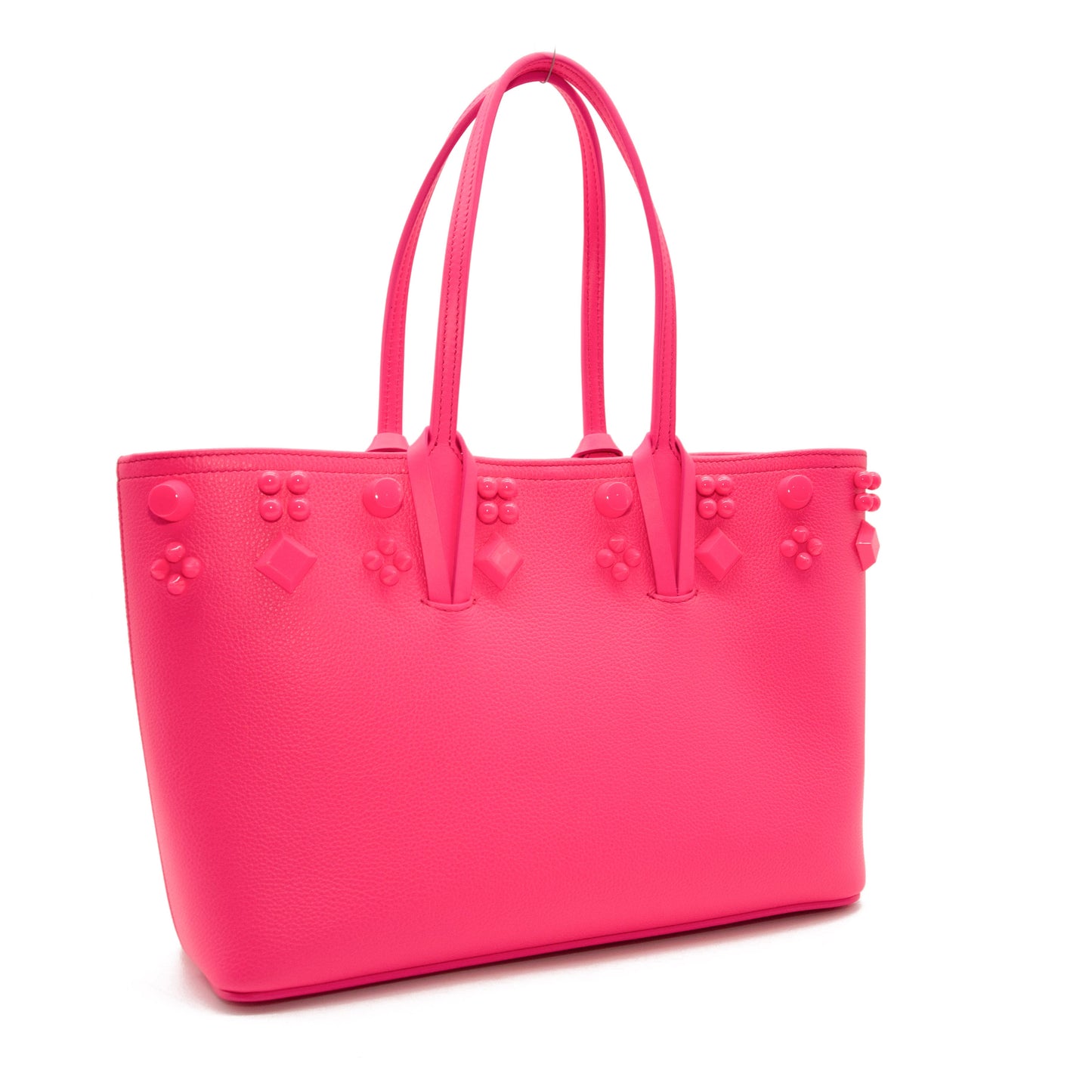 NEW Christian Louboutin Small Cabata Studded Leather Tote Pink POUPIDOU