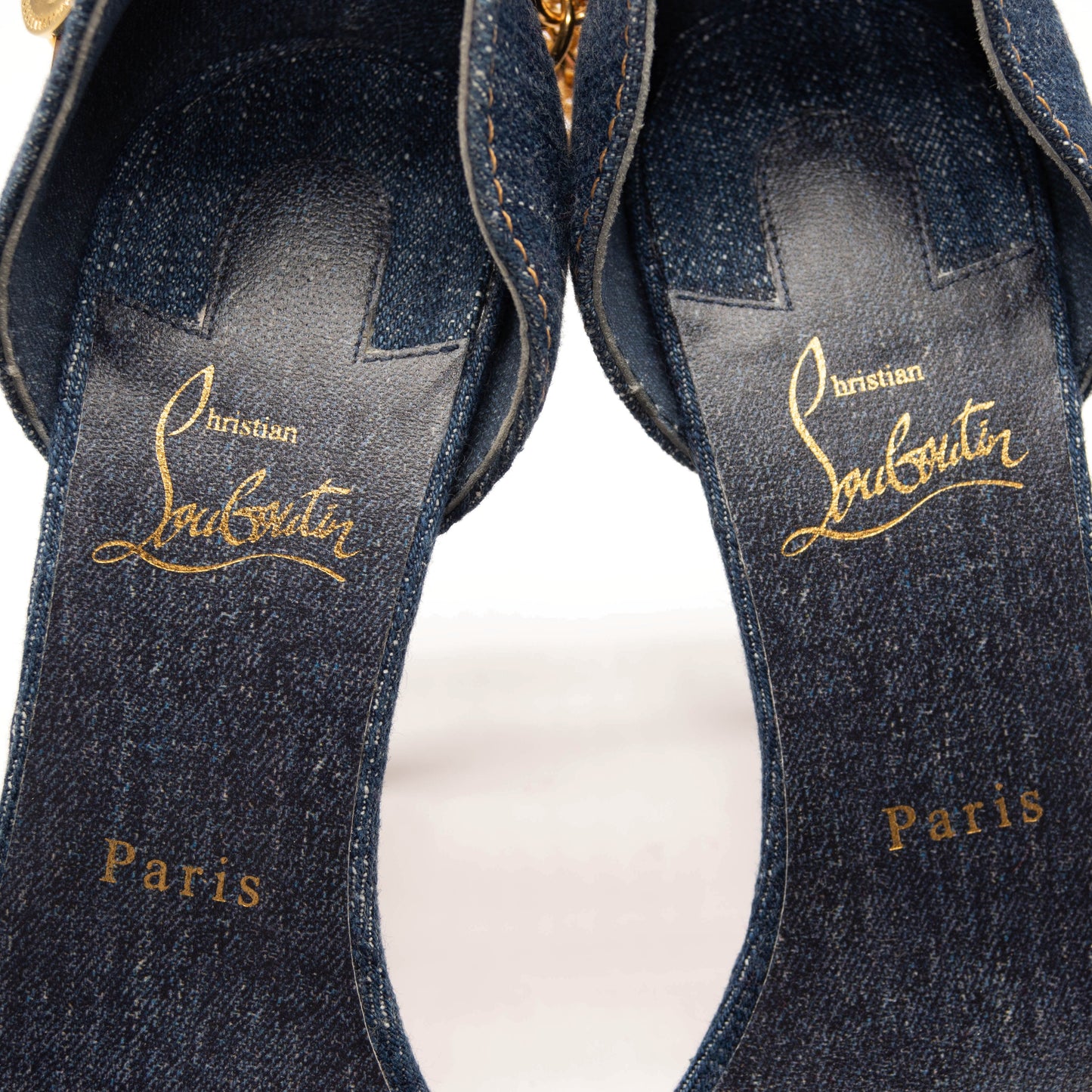 NEW Christian Louboutin Gourmi Denim Sandal Size EU 39 Pumps Heels
