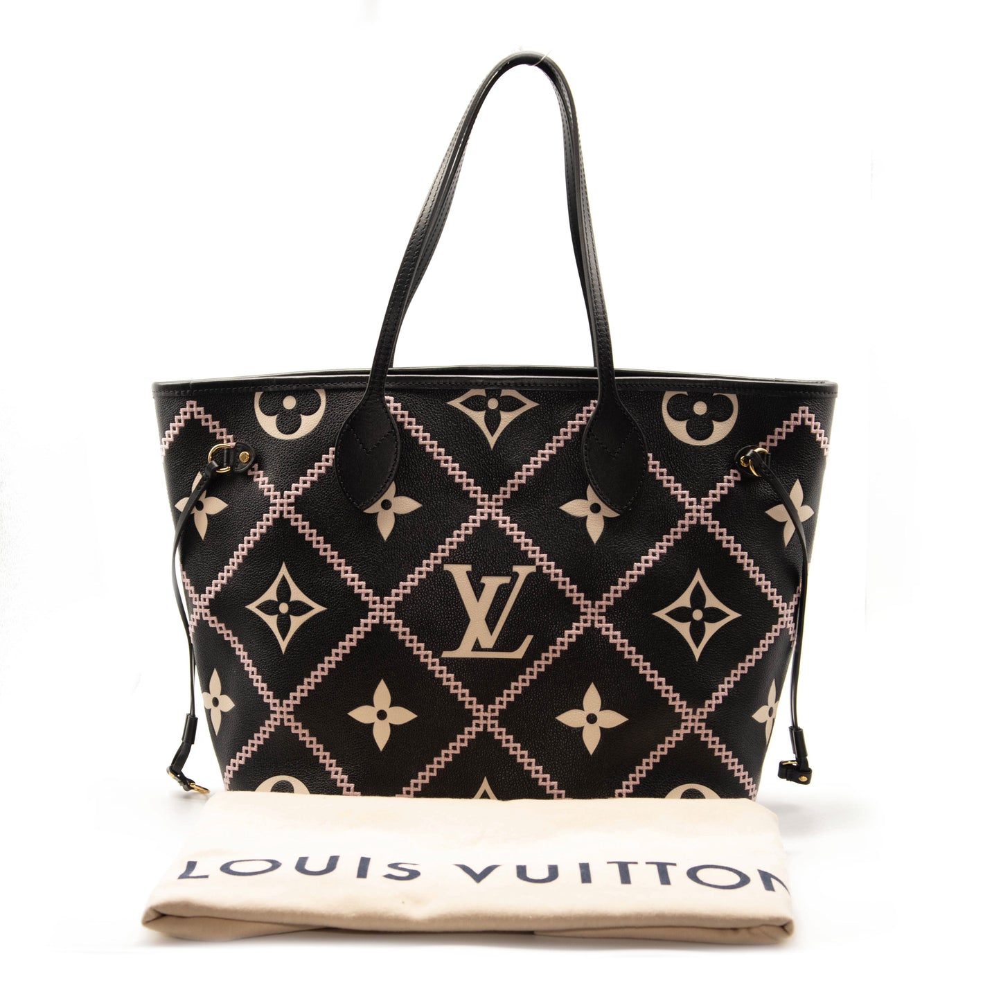 LOUIS VUITTON Empreinte Monogram Giant Broderies Neverfull MM Black Tote