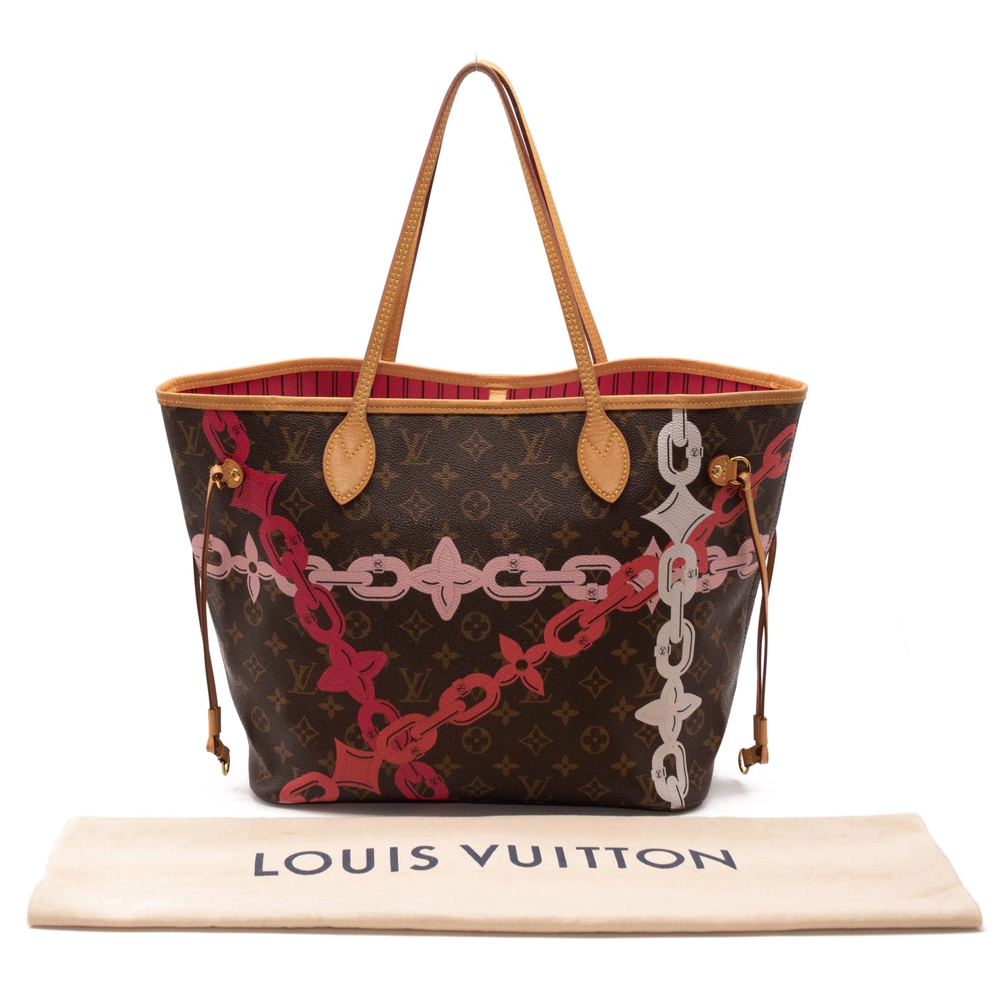 Louis Vuitton Monogram Bay Neverfull MM Rose Ballerine Poppy