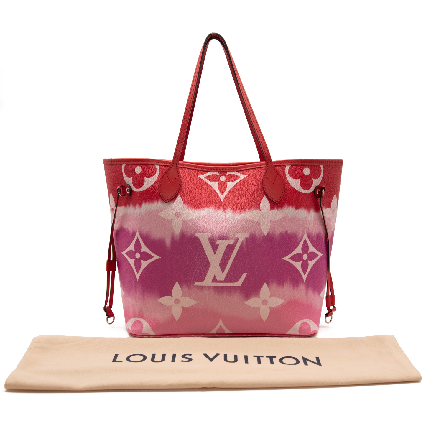 LOUIS VUITTON Monogram Escale Neverfull MM Rouge Tote Shoulder Bag