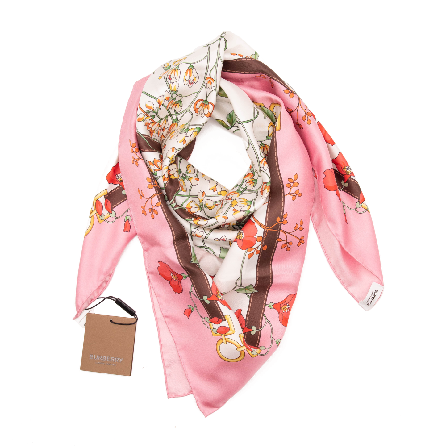 Burberry Ken Floral Print Silk Scarf