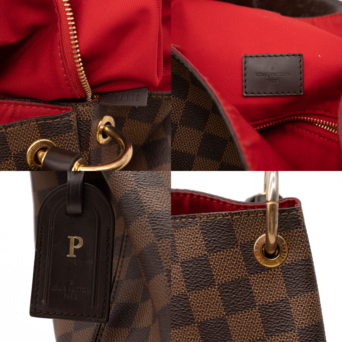 Louis Vuitton Graceful Mm Damier Ebene Canvas Hobo Bag - Ideal Luxury