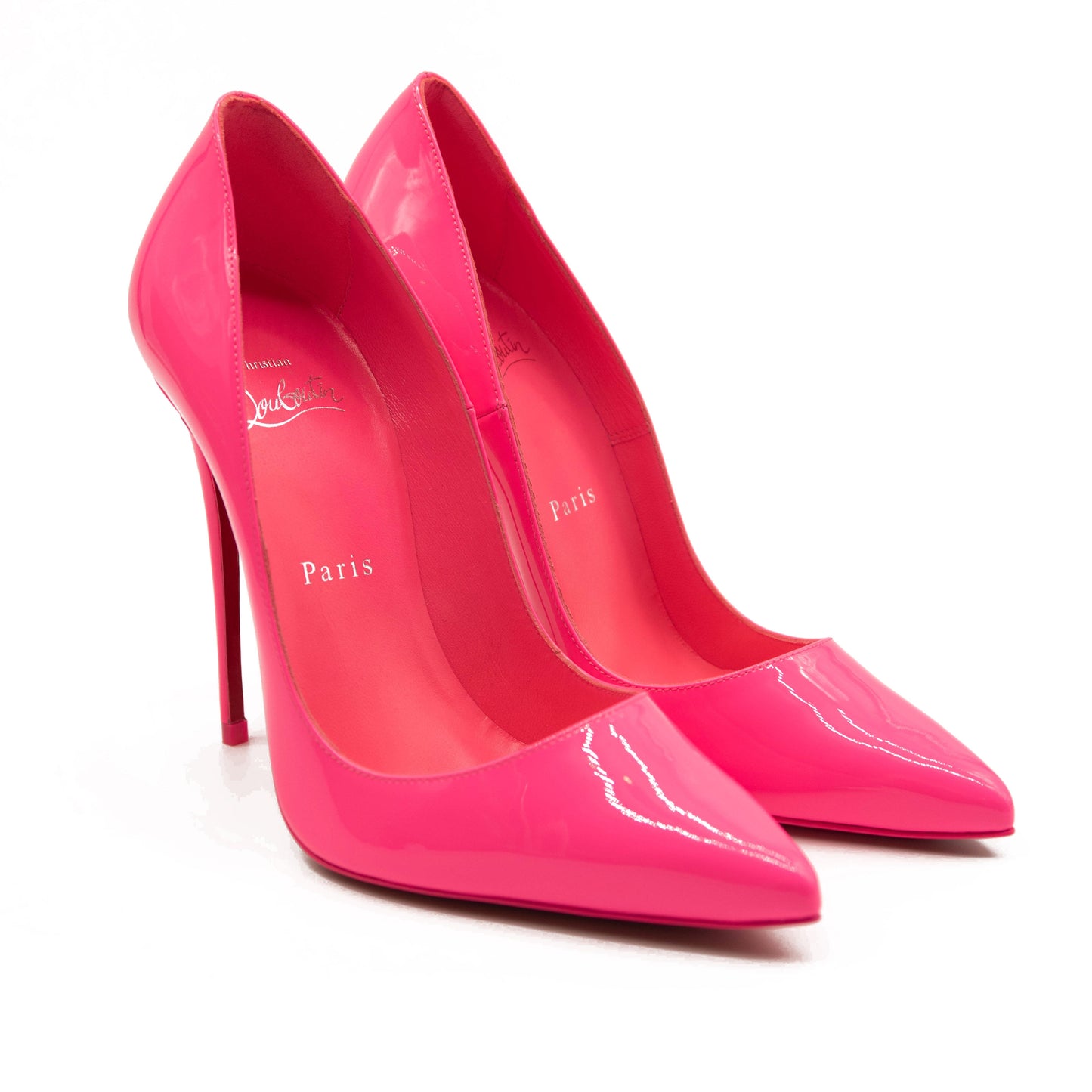 NEW Christian Louboutin So Kate Pointed Toe Pump 133 mm 38.5 Pink Patent
