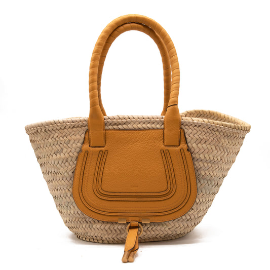 NEW Chloe Medium Marcie Woven Raffia Tote