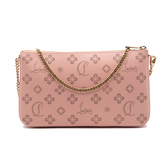 Christian Louboutin Loubila Loubinthesky Laser Perforated Leather Pouch Pink