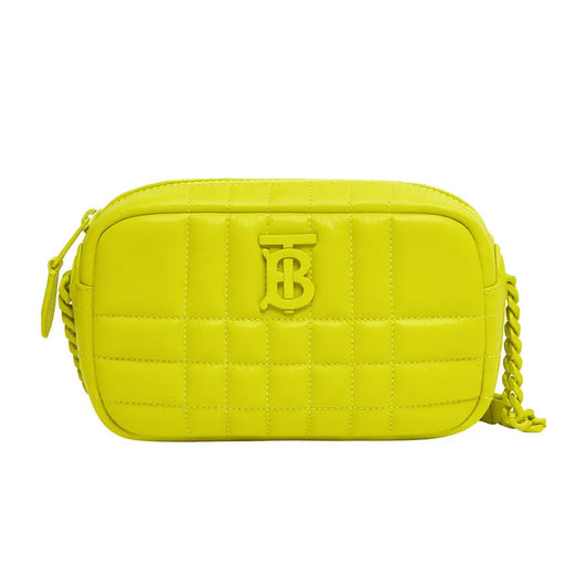 NEW Burberry Mini Lola Quilted Leather Camera Bag Vivid Lime