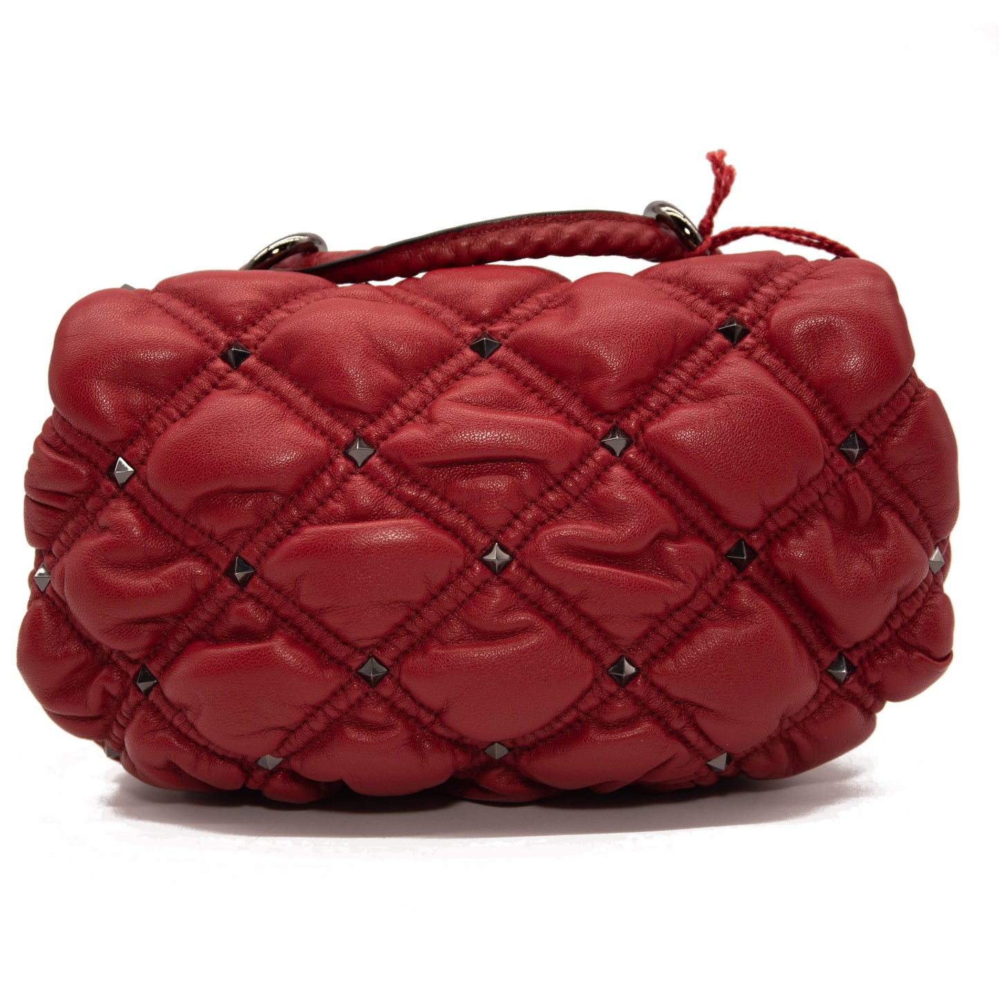 NEW Valentino Small Spikeme Quilted Leather Bag Red