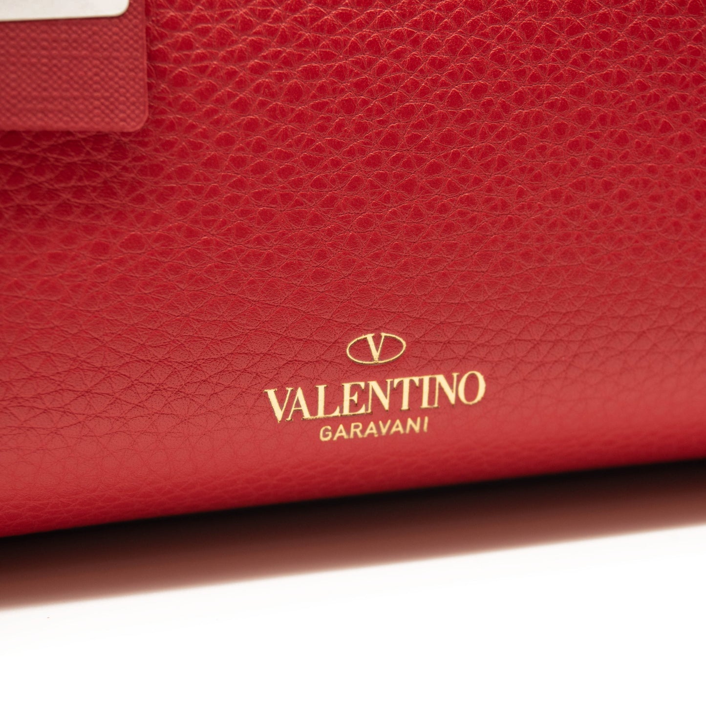 NEW Valentino Small Rockstud Leather Tote Red Studded Spike