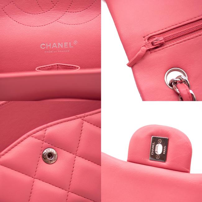 Chanel Double Flap Quilted Jumbo Pink Lambskin Leather Shoulder Bag