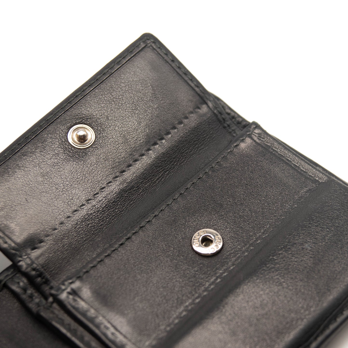Gucci Black GG Logo Microguccissima Leather Bifold Wallet