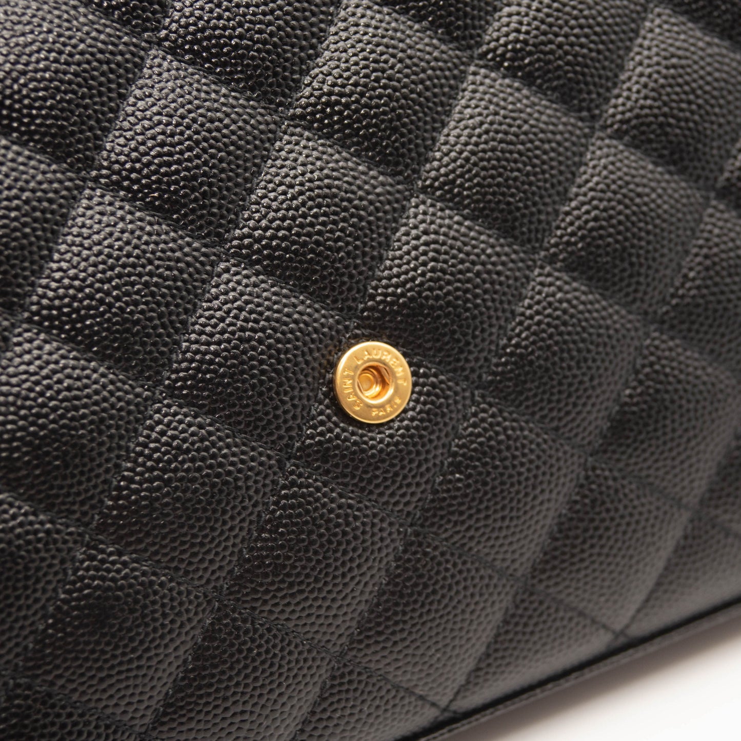 Saint Laurent Classic Monogram Chain Wallet Mixed Matelasse Leather Medium Black Gold
