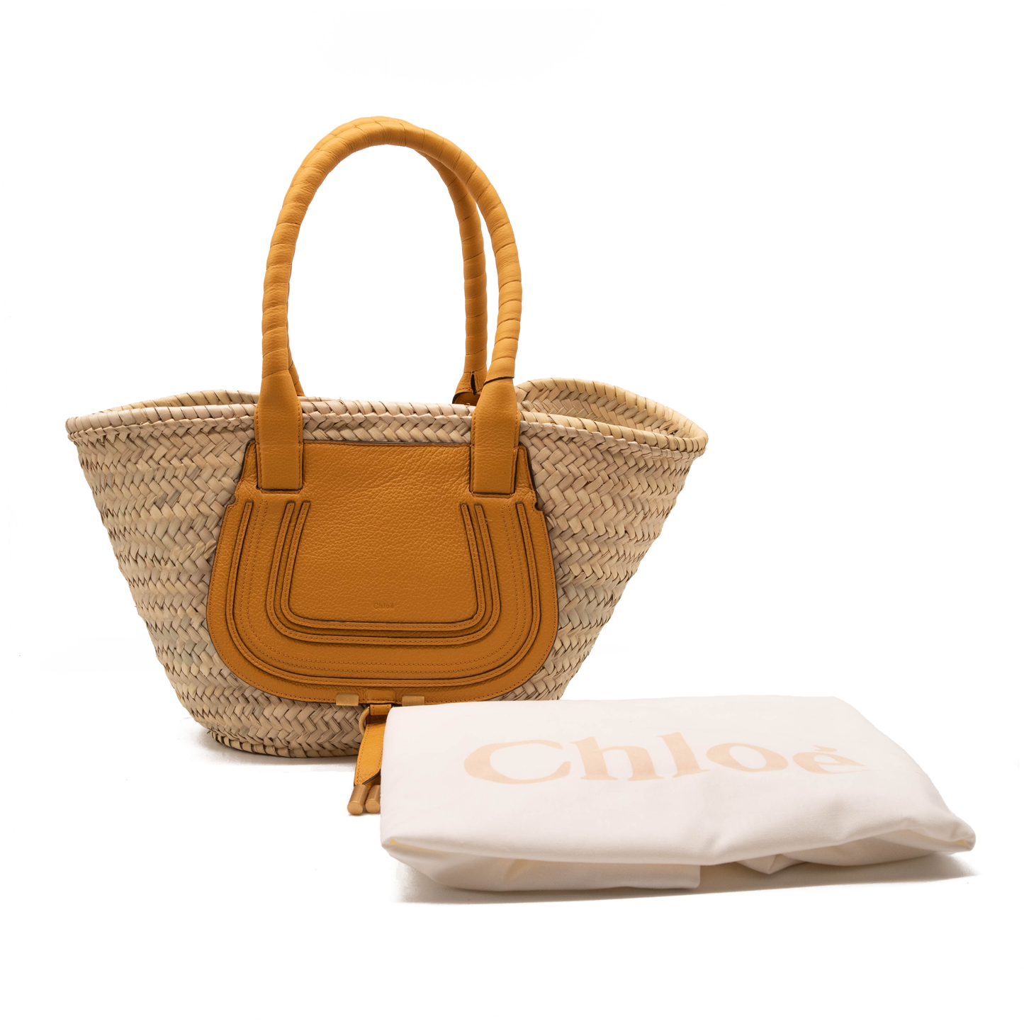 NEW Chloe Medium Marcie Woven Raffia Tote