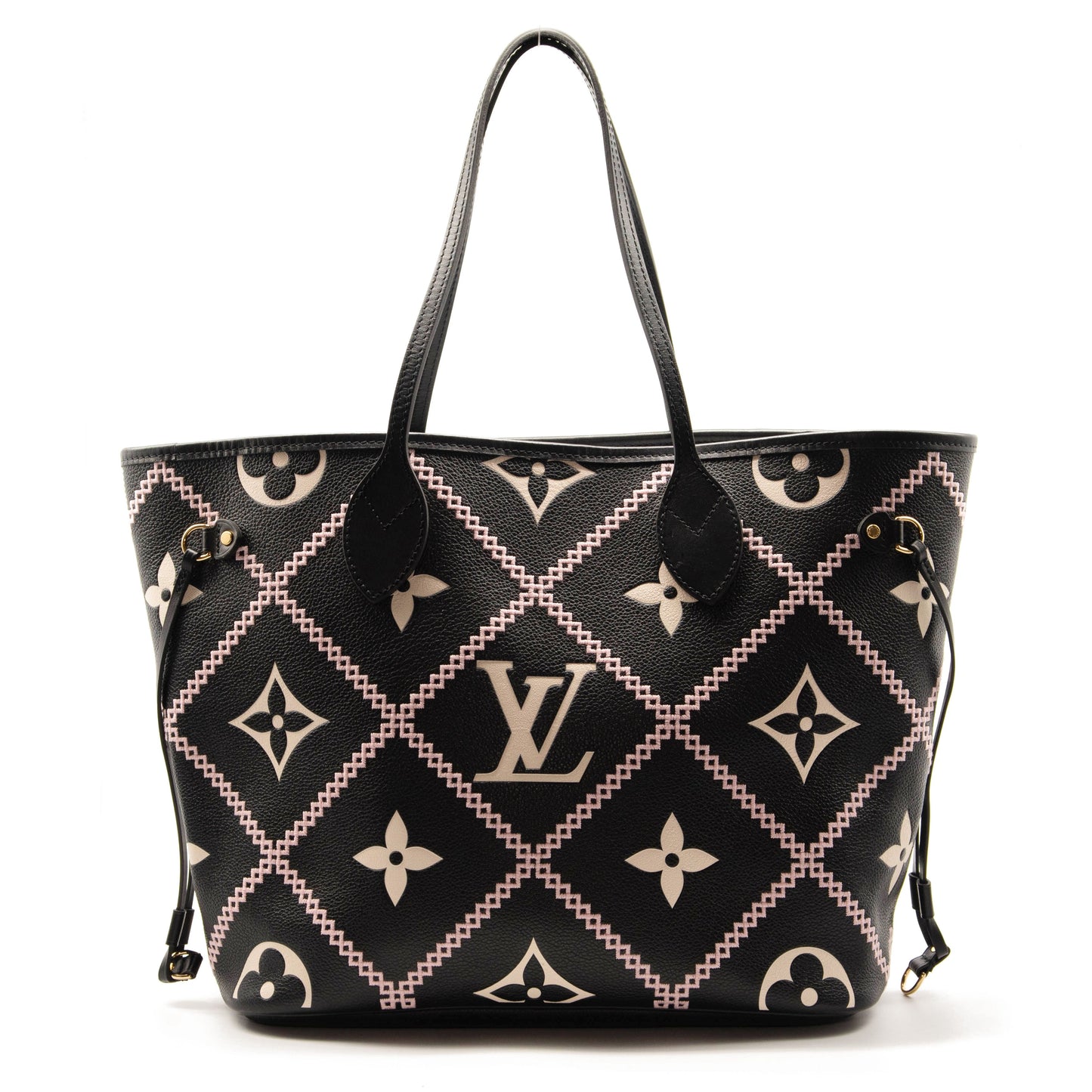 LOUIS VUITTON Empreinte Monogram Giant Broderies Neverfull MM Black Tote