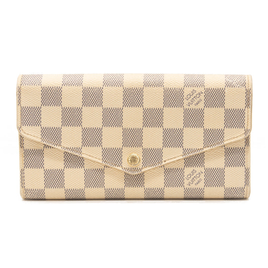 Louis Vuitton Damier Azur Sarah NM Flap Wallet White Canvas