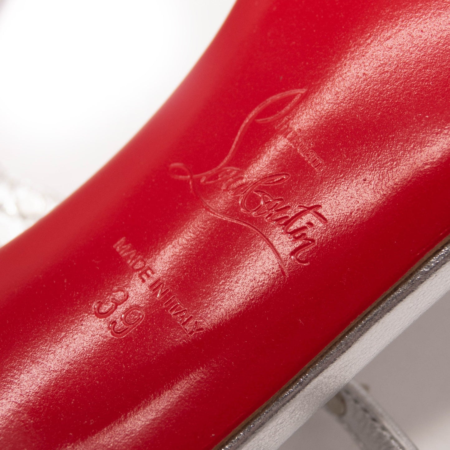 NEW Christian Louboutin Bombina Spikes Metallic Sandal in Silver 95mm EU 39