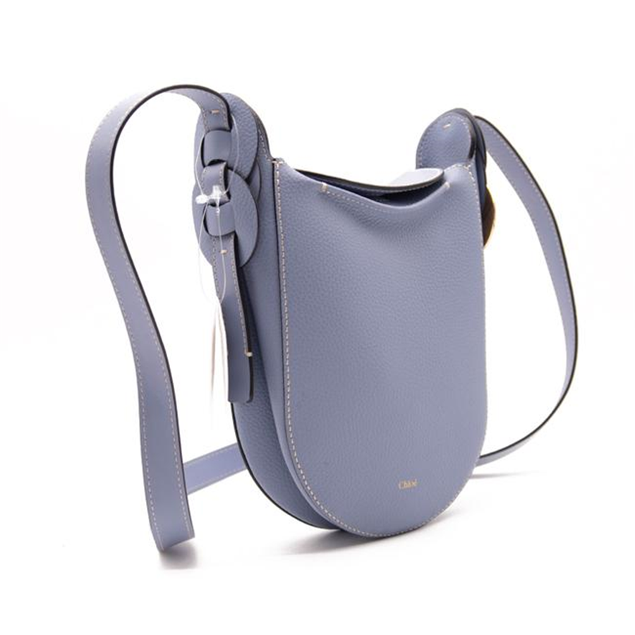 NEW Chloe Mini Darryl Blue Leather Shoulder Bag