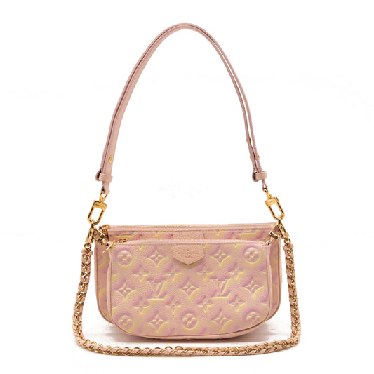 NEW Louis Vuitton Empreinte Monogram Summer Stardust Multi Pochette Accessories Pink