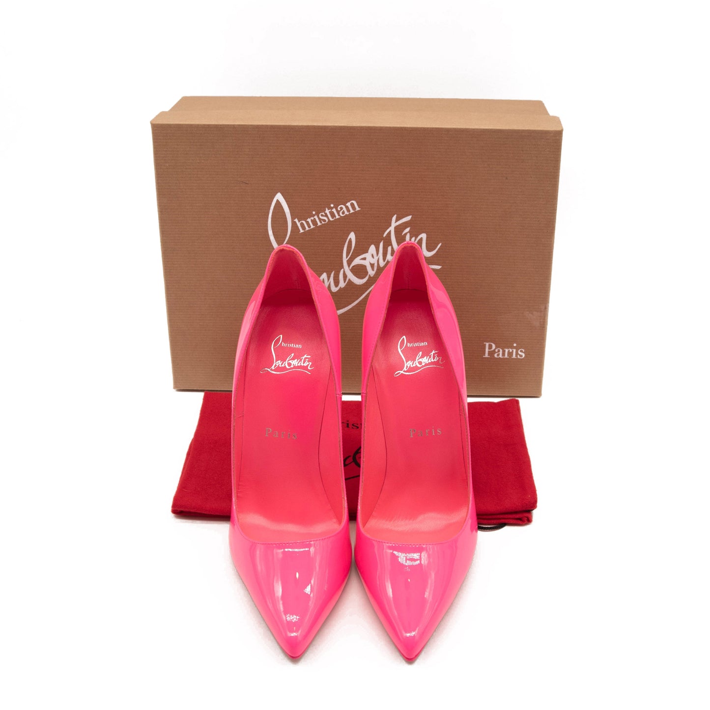 NEW Christian Louboutin So Kate Pointed Toe Pump 133 mm 38.5 Pink Patent