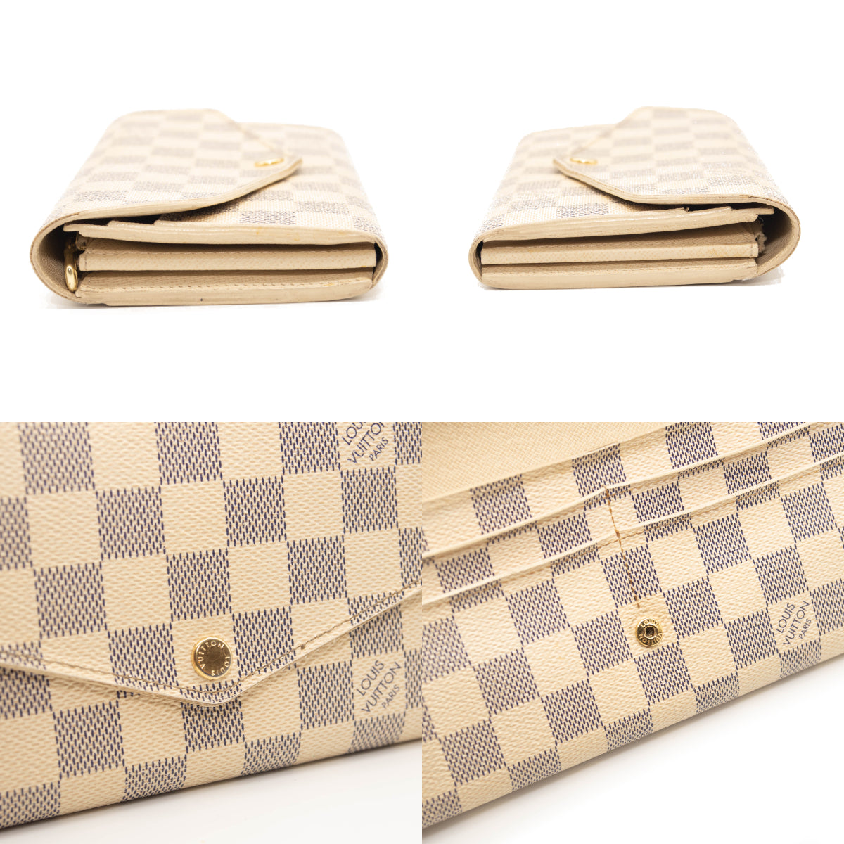 Louis Vuitton Damier Azur Sarah NM Flap Wallet White Canvas