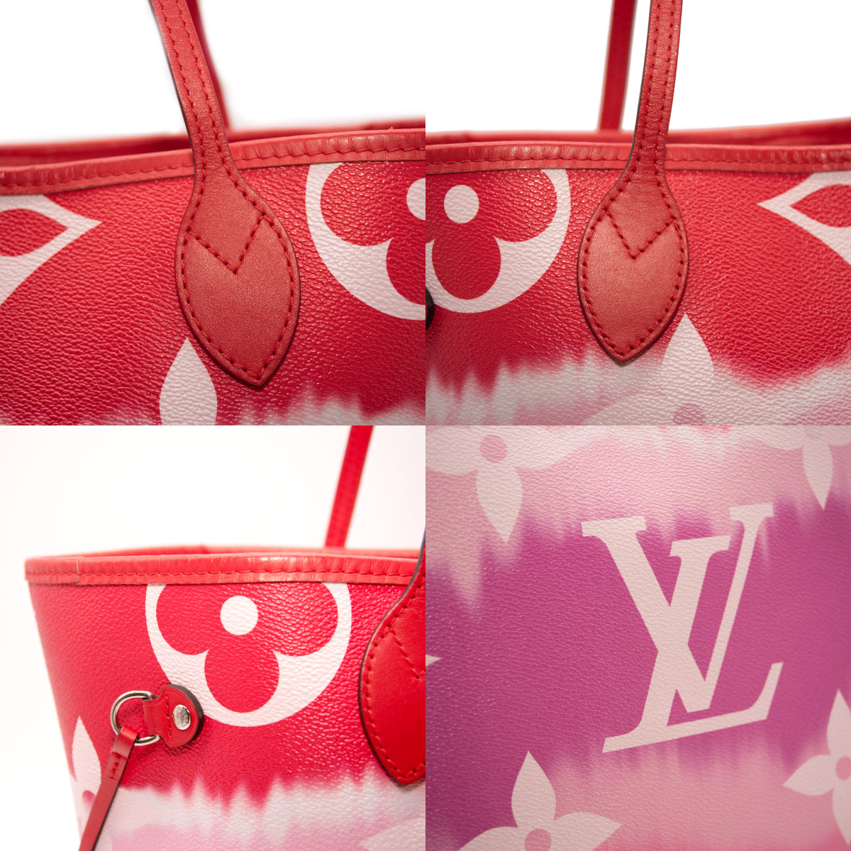 LOUIS VUITTON Monogram Escale Neverfull MM Rouge Tote Shoulder Bag