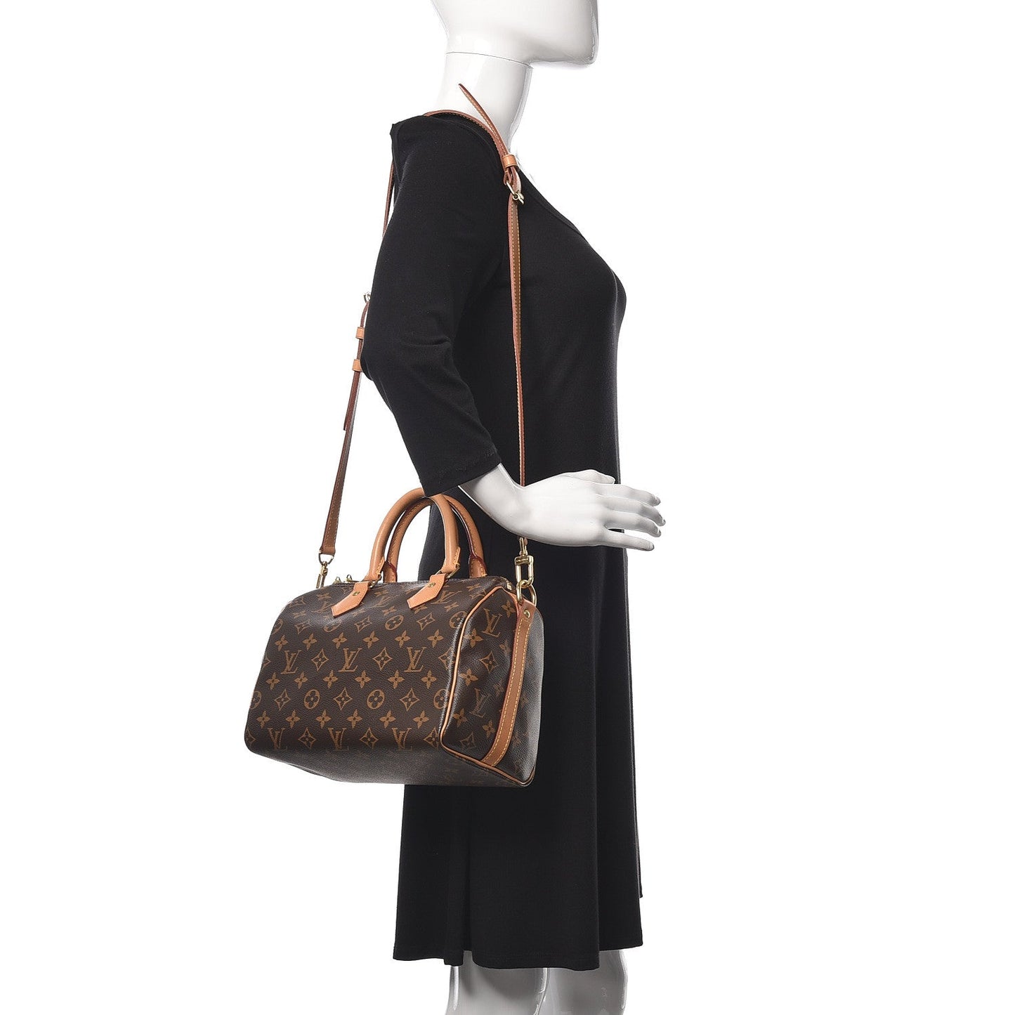 Louis Vuitton Speedy Bandouliere 25 Brown Monogram Canvas Satchel