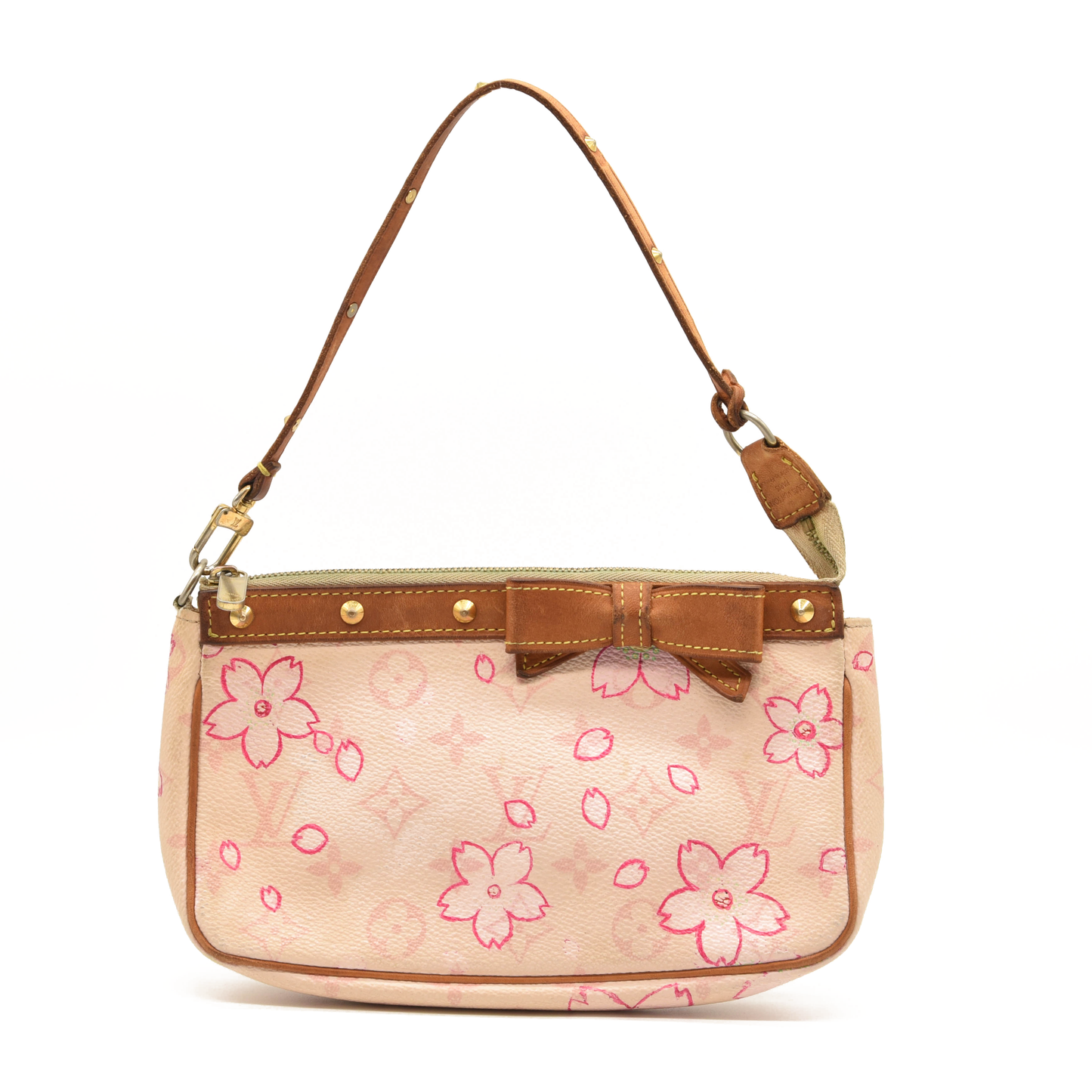 Used Louis Vuitton Monogram Cherry Blossom Pochette Accessories Pink