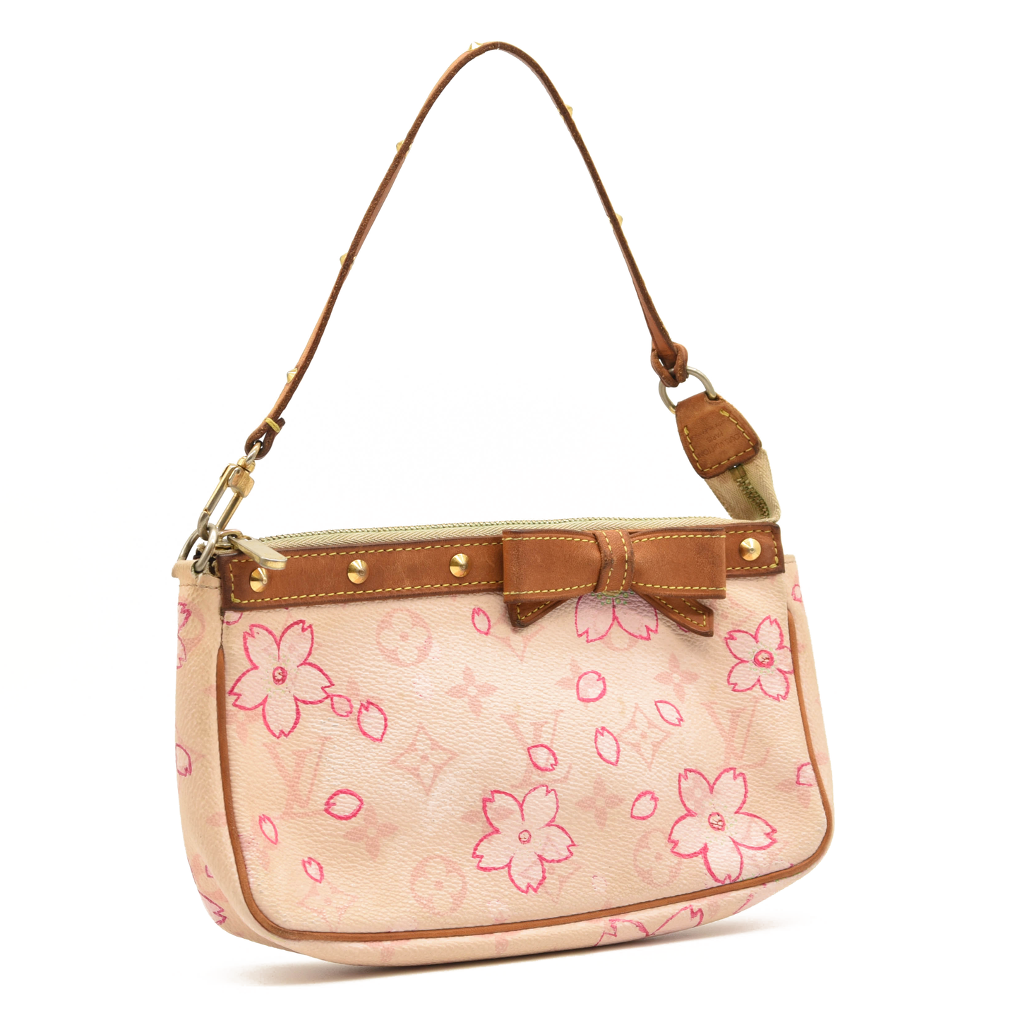 Used Louis Vuitton Monogram Cherry Blossom Pochette Accessories Pink