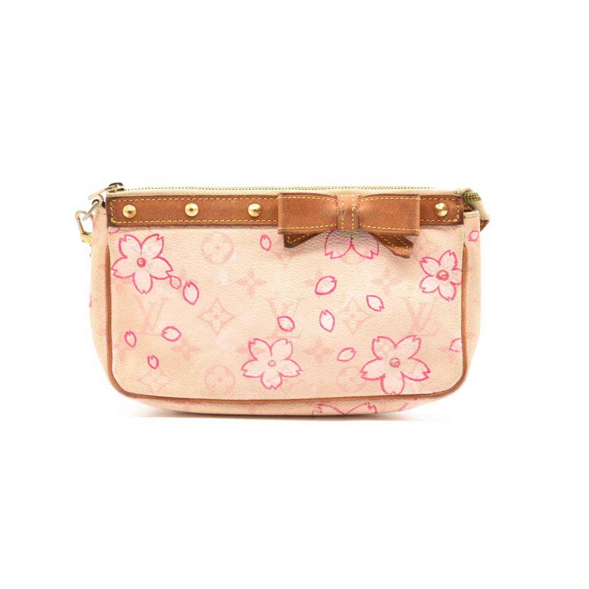 Used Louis Vuitton Monogram Cherry Blossom Pochette Accessories Pink