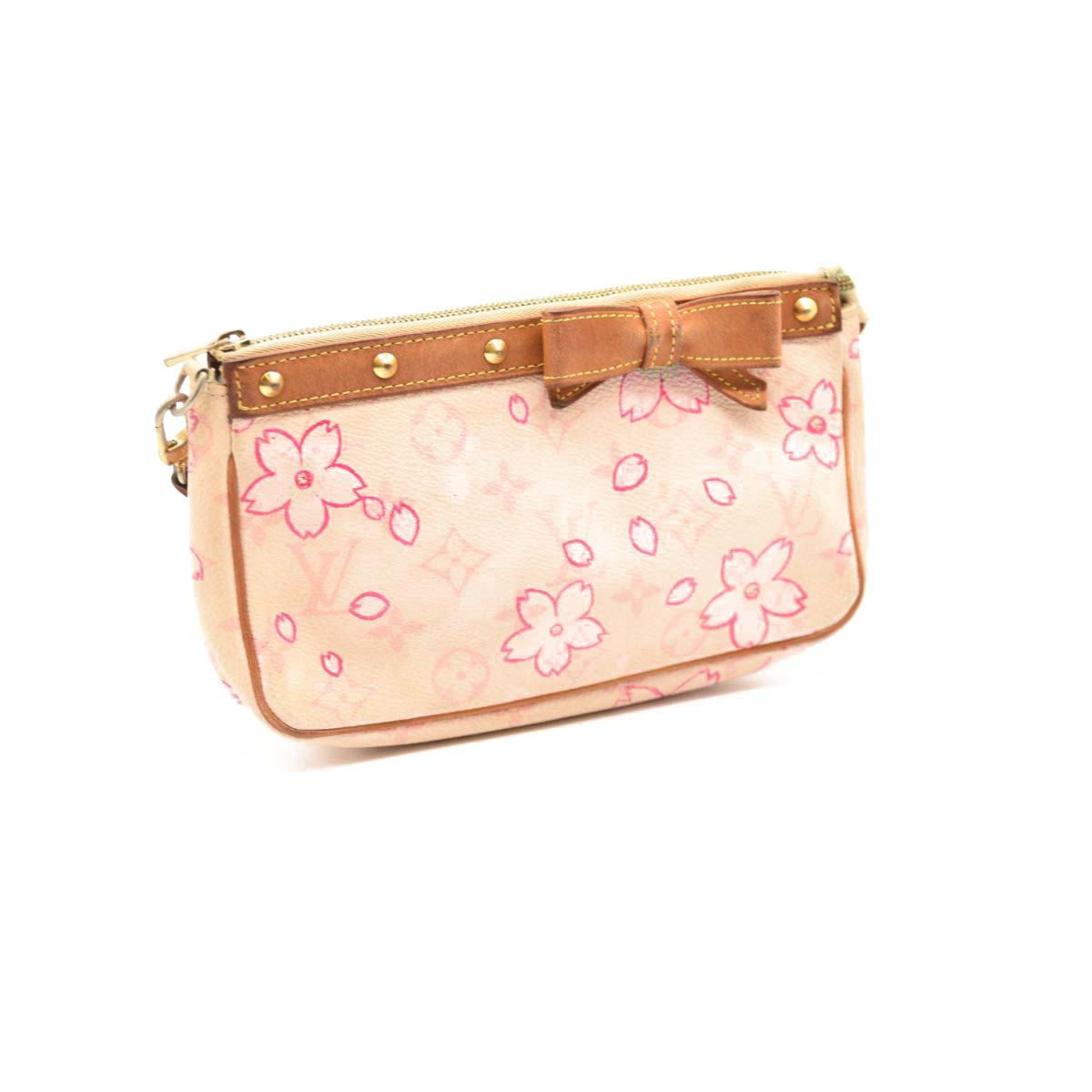 Used Louis Vuitton Monogram Cherry Blossom Pochette Accessories Pink