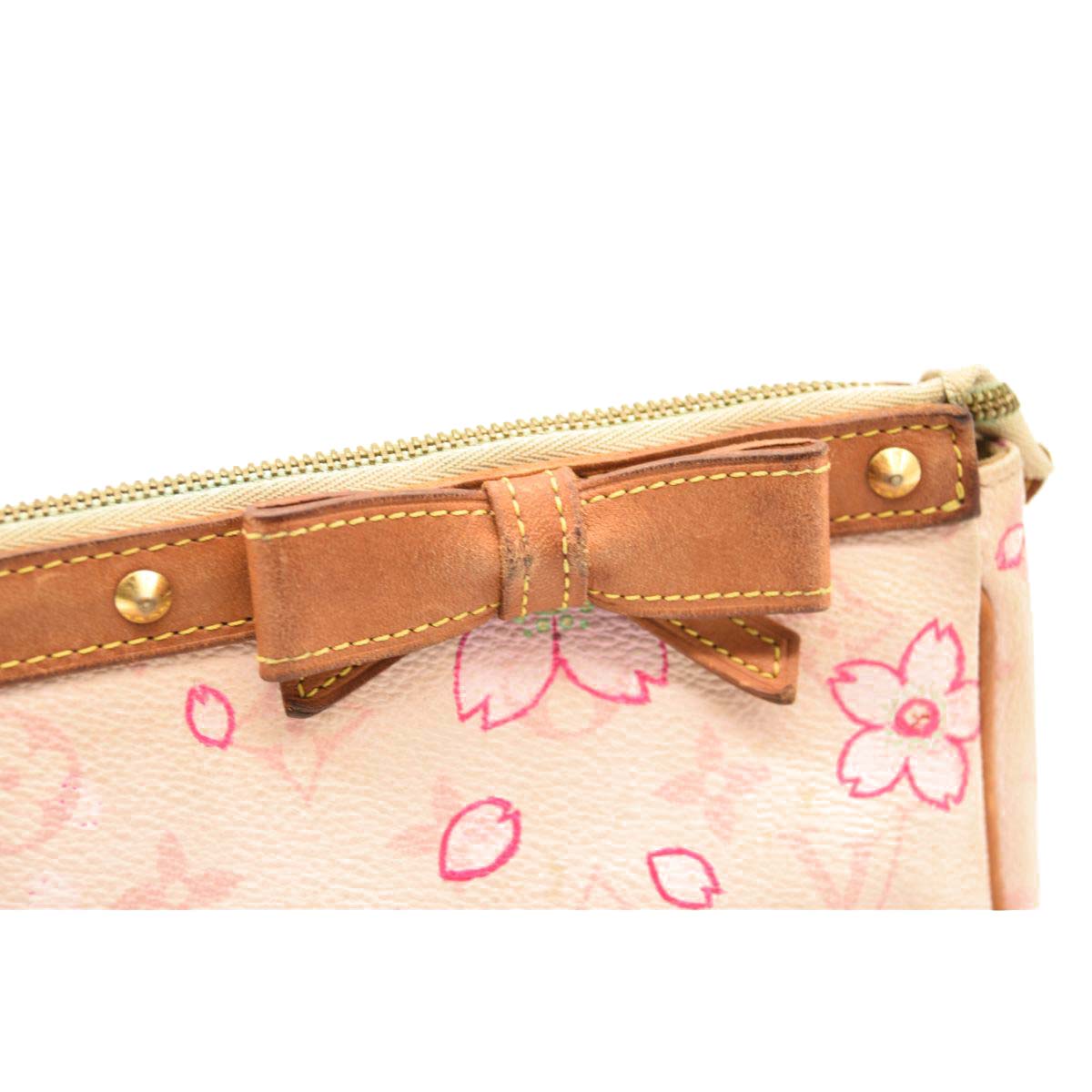 Used Louis Vuitton Monogram Cherry Blossom Pochette Accessories Pink