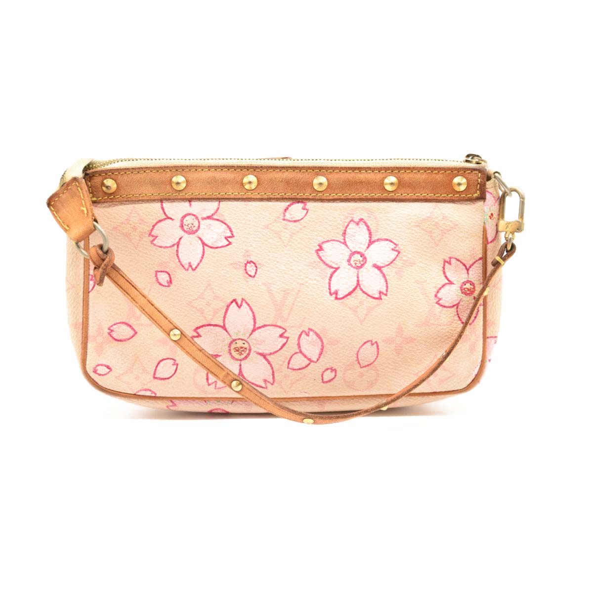 Used Louis Vuitton Monogram Cherry Blossom Pochette Accessories Pink