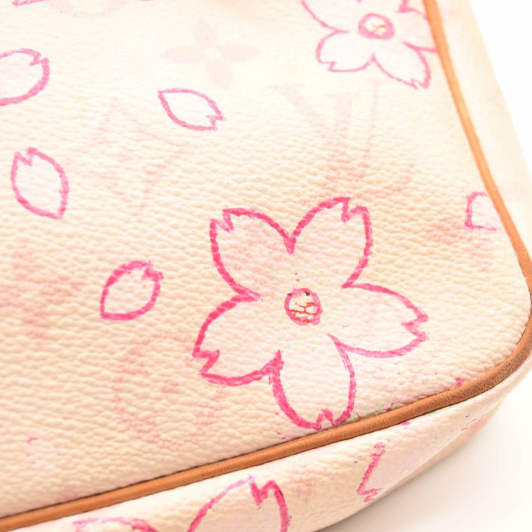 Used Louis Vuitton Monogram Cherry Blossom Pochette Accessories Pink